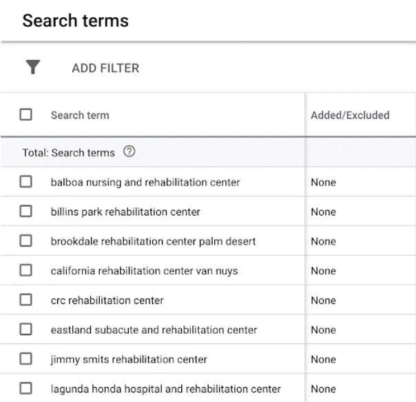 search terms